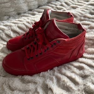 Del Toro Red Leather Hi Top Boxing Sneakers